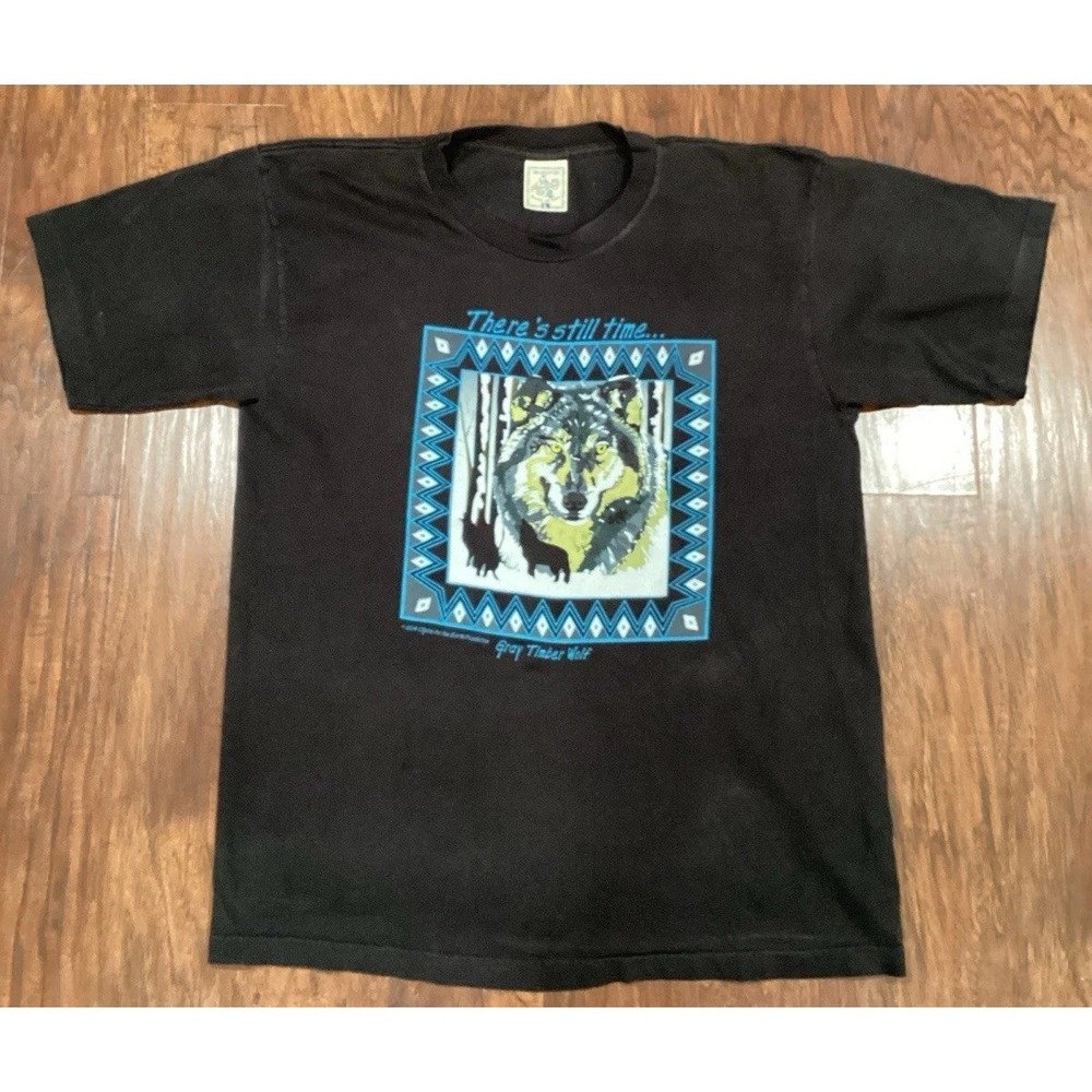 Vintage Gray Timber Wolf Shirt Extra Large Men's Made In USA 1994 Single Stitch
